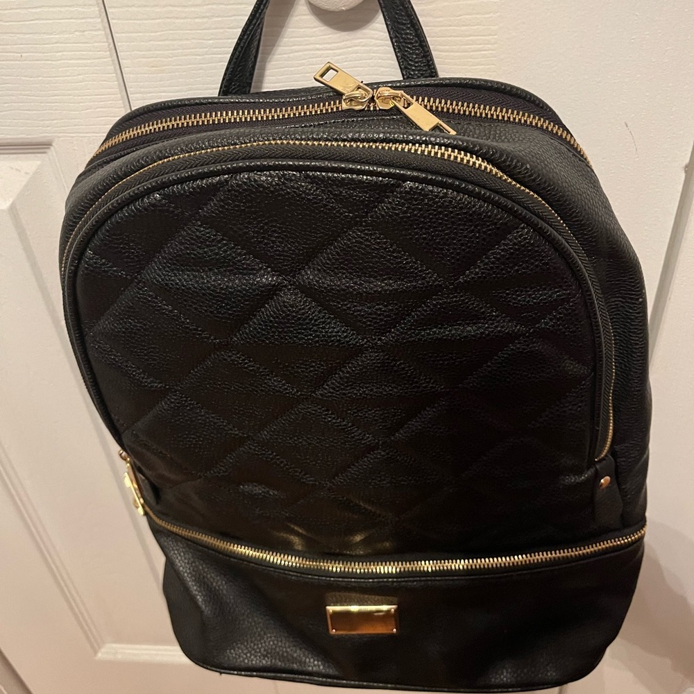 Black Leather Backpack